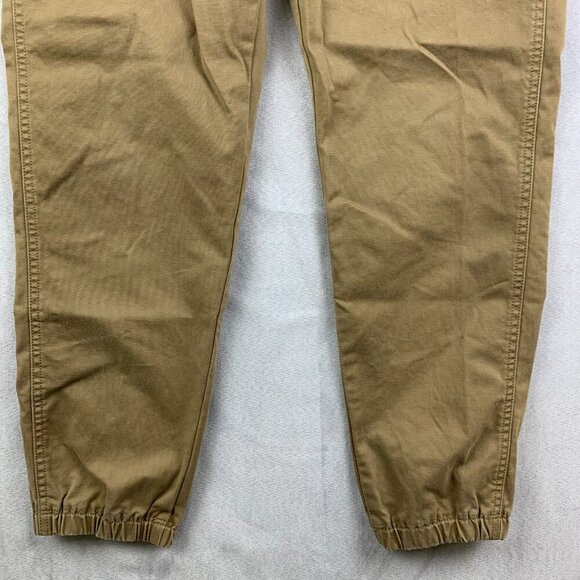 Uniqlo Mens Pants Small 27-30 Beige Tan Cargo Tapered Drawstring Cotton Spandex - Picture 3 of 10